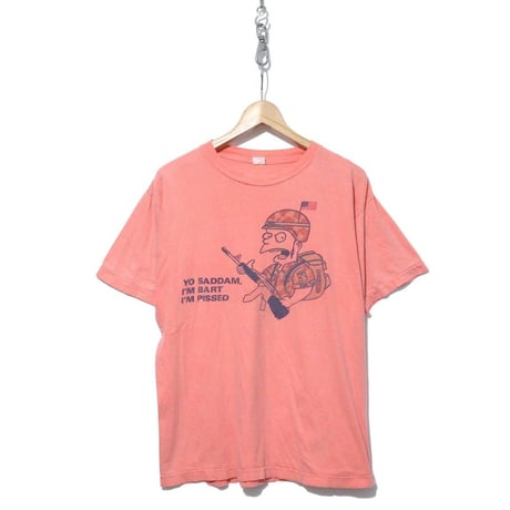 90’s SIMPSONS "YO SADDAM" 両面 染み込み プリント Tシャツ
