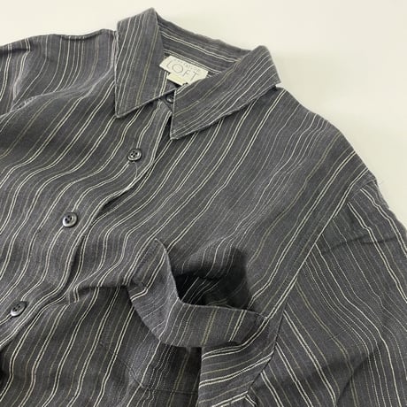 "Women's" ～00's Ann Taylor Loft "Set Up" Pin Stripe Linen Shirt Short Pants USA製