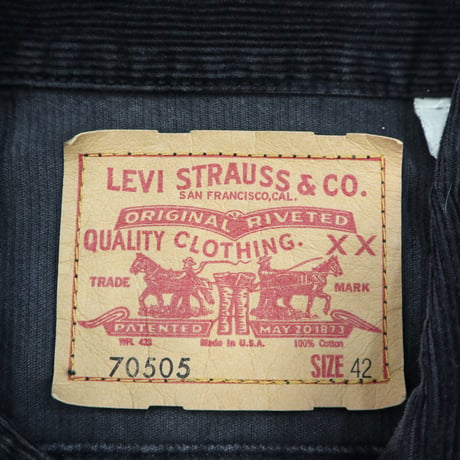 Levi's 70505 "LVC" "Black" Corduroy Trucker Jacket 42サイズ Turkey製