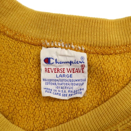 90's CHAMPION RW SWEAT Solid Mustard Lサイズ USA製