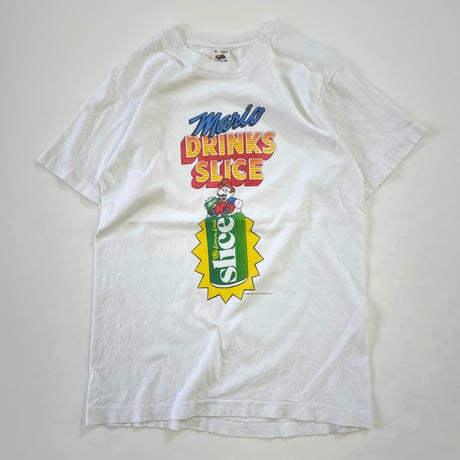 80's Fruit of the loom "Mario Drinks Slice" Tシャツ  Mサイズ USA製