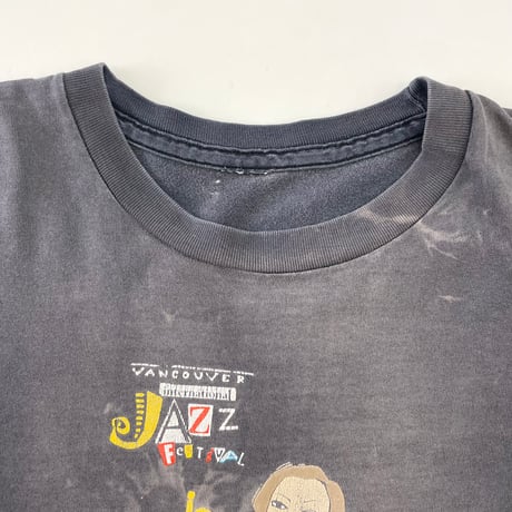 "Super Black Fade" 90's～00's unknown "Jazz Festival" 両面 プリント Tシャツ