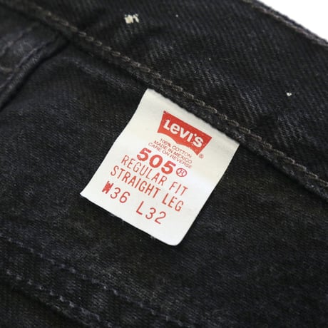 00's Levi's 505 "Silk Print" "Super Black" Denim Pants 36×32
