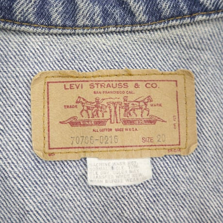 80's Levi's 70706 "e" Denim Trucker Jacket 20サイズ