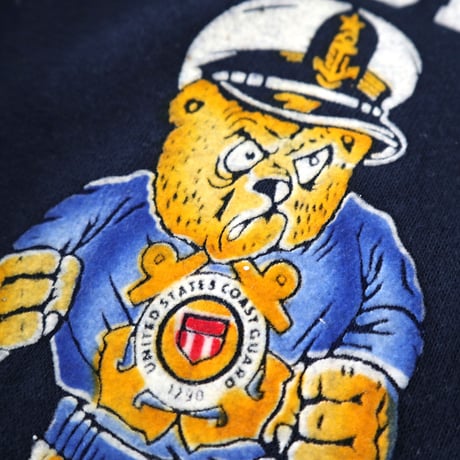 ～70's Collegiate Pacific "COAST GUARD" Color Flocky Sweat Lサイズ USA製