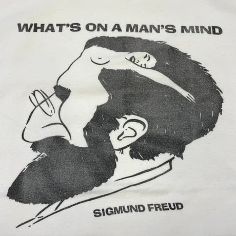 ～80's unknown "Sigmund Freud" 染み込み プリント カット地 Tシャツ