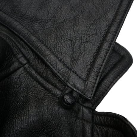 "All Black" 90's～ Mouton Leather Sherpa Duffle Coat