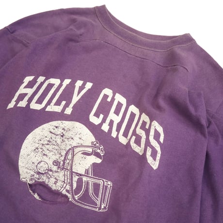 80's CHAMPION "HOLY CROSS" "両面" Football Tee Lサイズ USA製
