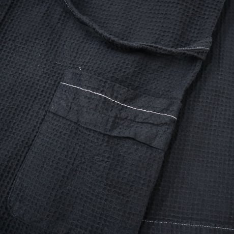 80's Italian ARMY Hospital Gown Coat Over Dye Black