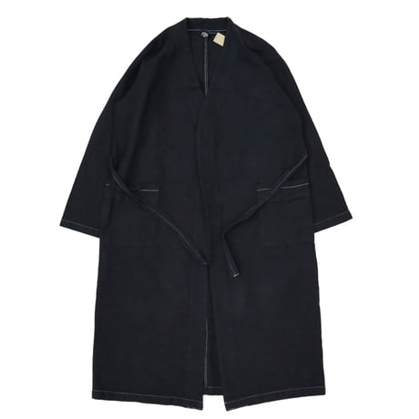 80's Italian ARMY Hospital Gown Coat Over Dye Black
