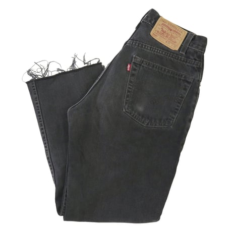 00's Levi's 505 "Super Black" "Cut Off" Denim Pants 30×32 USA製