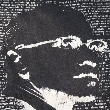 90's Malcolm X 両面 プリント Tシャツ BLACK  XLサイズ USA製
