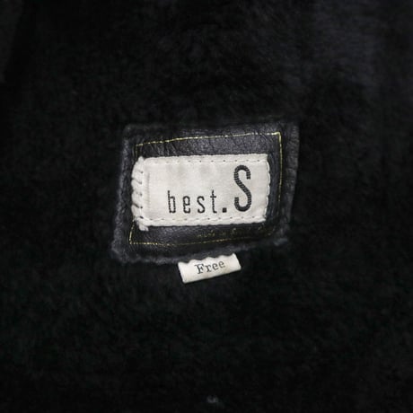"All Black" 90's～ Mouton Leather Sherpa Duffle Coat