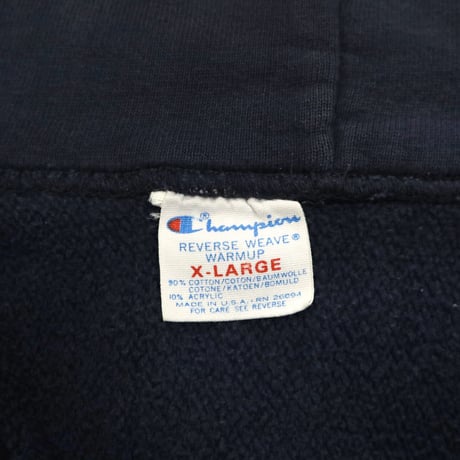 80’s CHAMPION RW SWEAT PARKA "両面プリント" Navy XLサイズ USA製