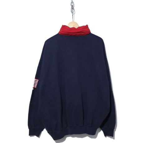 90's Polo Ralph Lauren ハーフZIP スウェット パーカー Lサイズ