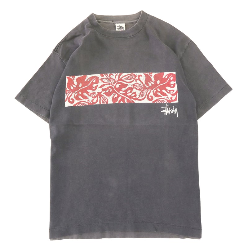 白タグ” old stussy プリント Tシャツ USA製 黒 90s-