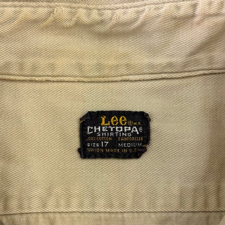 "Big Size" 60's Lee "マチ付き" Chetopa Work Shirt 17 Medium USA製