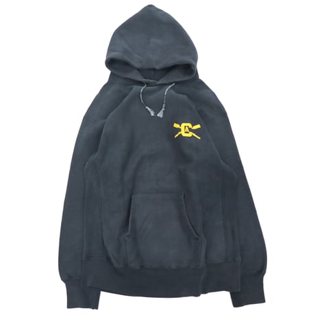80's CHAMPION RW SWEAT PARKA "UCD CREW" 両面 プリント Navy XLサイズ USA製