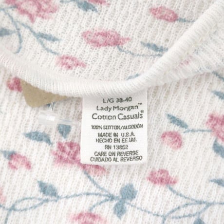 "Women's" 90's コットン100％ 花柄 サーマル カットソー USA製
