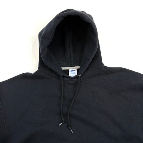 00's Russell "Reverse Type" "Black" Solid Sweat Parka XLサイズ
