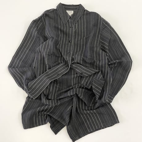 "Women's" ～00's Ann Taylor Loft "Set Up" Pin Stripe Linen Shirt Short Pants USA製