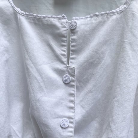 "Women's" 70's～80's EURO Vintage Cotton Tyrol Blouse
