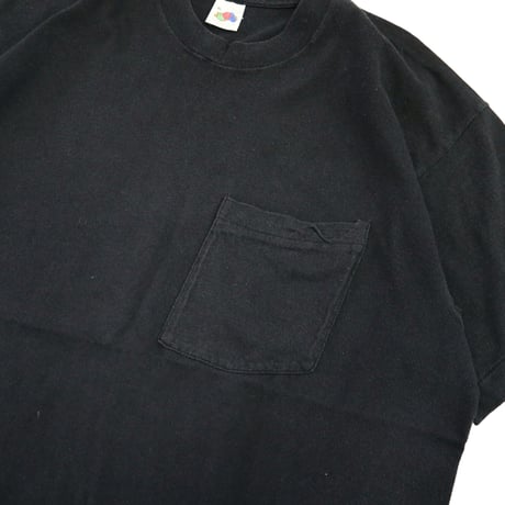 90's Fruit of the loom "Solid Black" Pocket Tee XLサイズ USA製