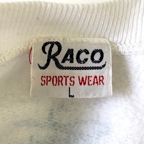 80's～ Raco Sports Wear "Hand Paint" "4面プリント" Sweat Lサイズ