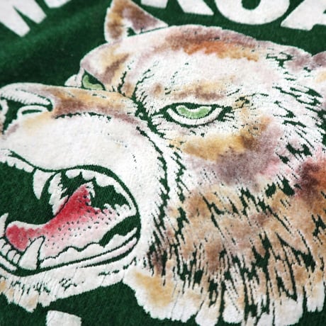 70's Collegiate Pacific "WOLFS" Color Flocky Sweat Mサイズ
