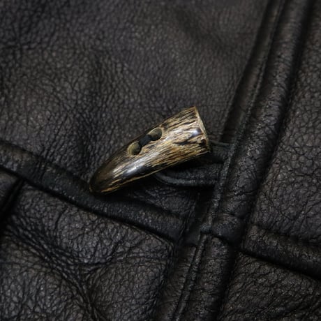"All Black" 90's～ Mouton Leather Sherpa Duffle Coat