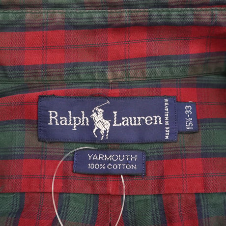 90's Ralph Lauren "YARMOUTH" BD Plaid Shirt 15 1/2