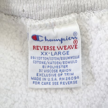 90's CHAMPION RW SWEAT "Pine Crest" Grey XXLサイズ USA製