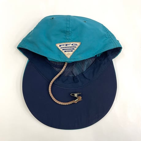 90's Columbia "PFG" "Sun Shade" Nylon Long Bill Cap USA製