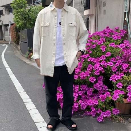 90's～ Wrangler "Bleach" Denim Western Shirt XXLサイズ