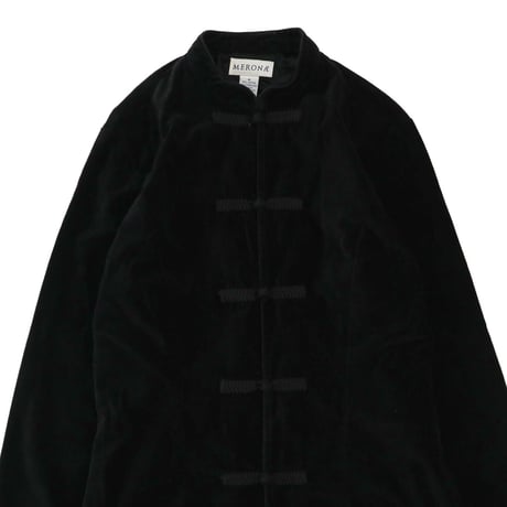 90's～ MERONA "Velor" China Jacket Black Mサイズ HONG KONG製