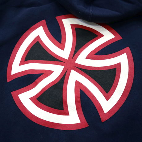 90's INDEPENDENT "IRON CROSS" スウェット パーカー NAVY