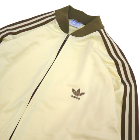70's～80's Adidas "ATP" Track Jersey Top Cream×Brown Lサイズ USA製