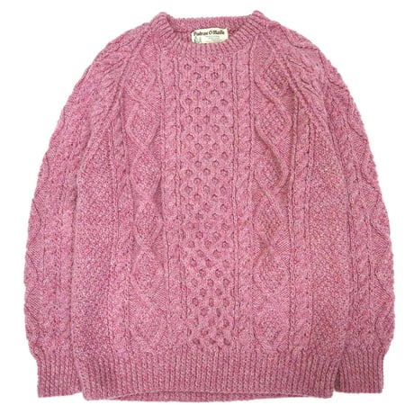 60's Wool Aran Sweater "Pink Mix" IRELAND製