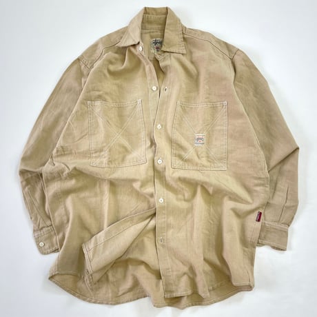 90's OLD STUSSY LS Work Shirt