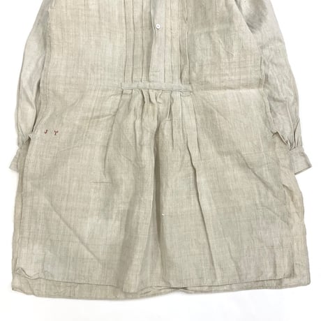 50's～ unknown Antique Linen LS One Piece