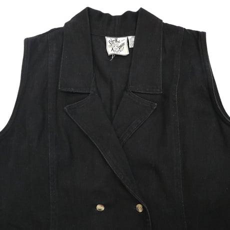 "Women's" ～90's strike A pose No Sleeve Denim Long Onepiece Lサイズ