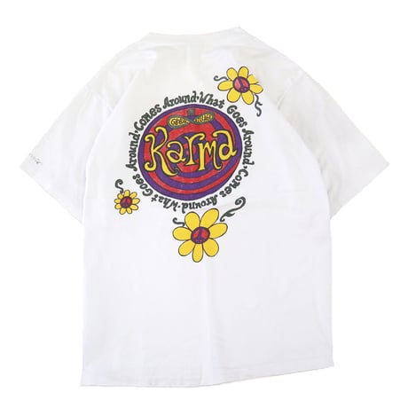 80's～ Alore "SUN FLOWER ☮" 両面 プリント Tシャツ XLサイズ USA製