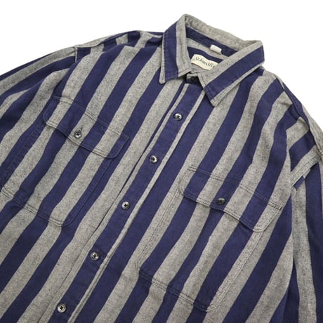 80's～ ST John's Bay "Stripe" Flannel Shirt XLサイズ USA製