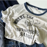 "boro" 70's～80's ALLEN TEE "Where The Hell Is?" リンガー Tシャツ