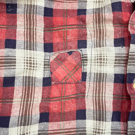 "junk boro" ～60's Kings Point Print Flannel Shirt Lサイズ