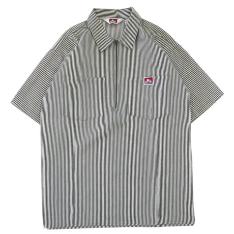 "Rare Color" 90’s BEN DAVIS ヒッコリー ワーク シャツ Lサイズ USA製