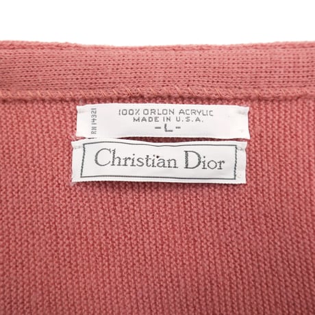 80's～90's Christian Dior Acrylic Cardigan Pink Lサイズ USA製