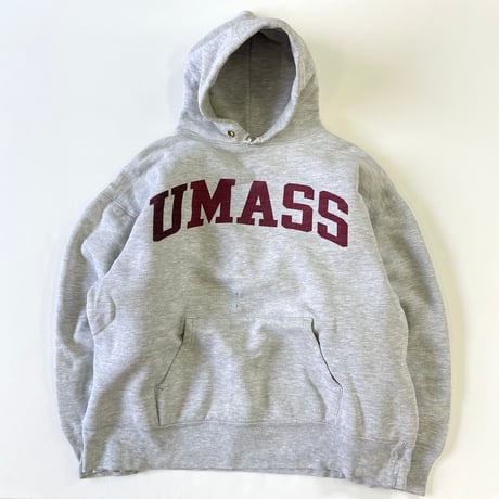 "Rare" 80's CHAMPION RW SWEAT PARKA "W face" "UMASS" "染み込み" Lサイズ