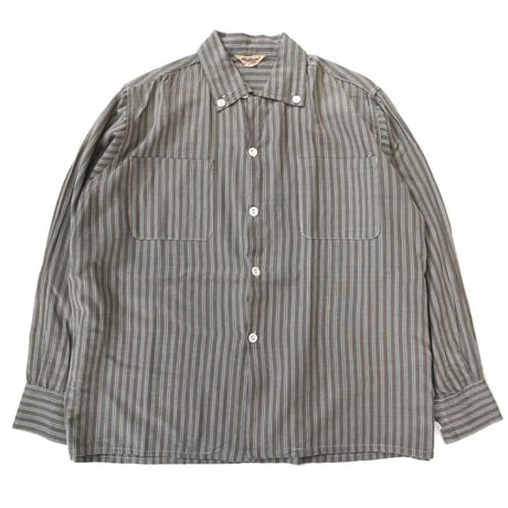 50's Hadson 3点留め マルチストライプ LS シャツ Mサイズ