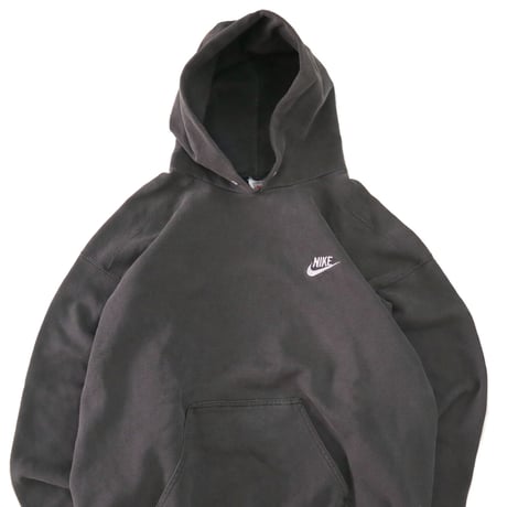 90's NIKE "Embroidery Swoosh" スウェット パーカー Black Lサイズ USA製